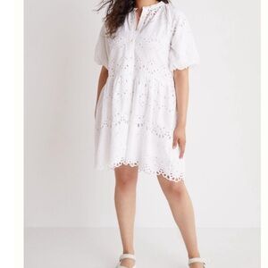 Anthropologie Tallulah Eyelet Mini Dress White NWT XL